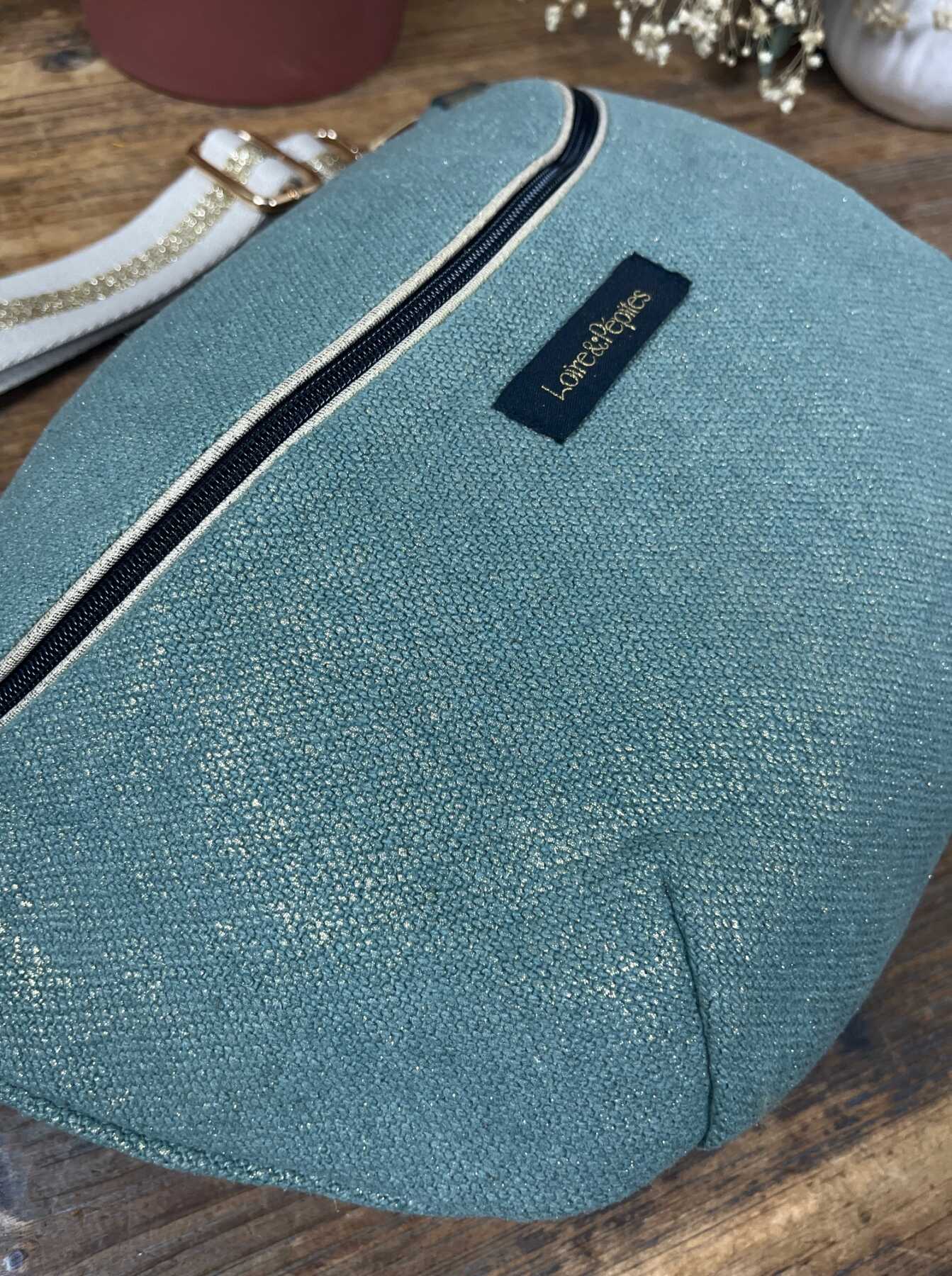 BANANE LIN irisé – Blue denim /doré