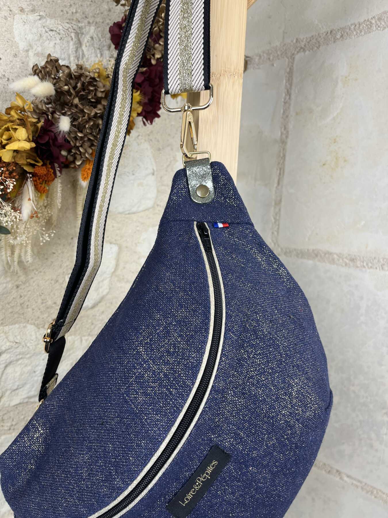 BANANE LIN irisé – Navy/doré