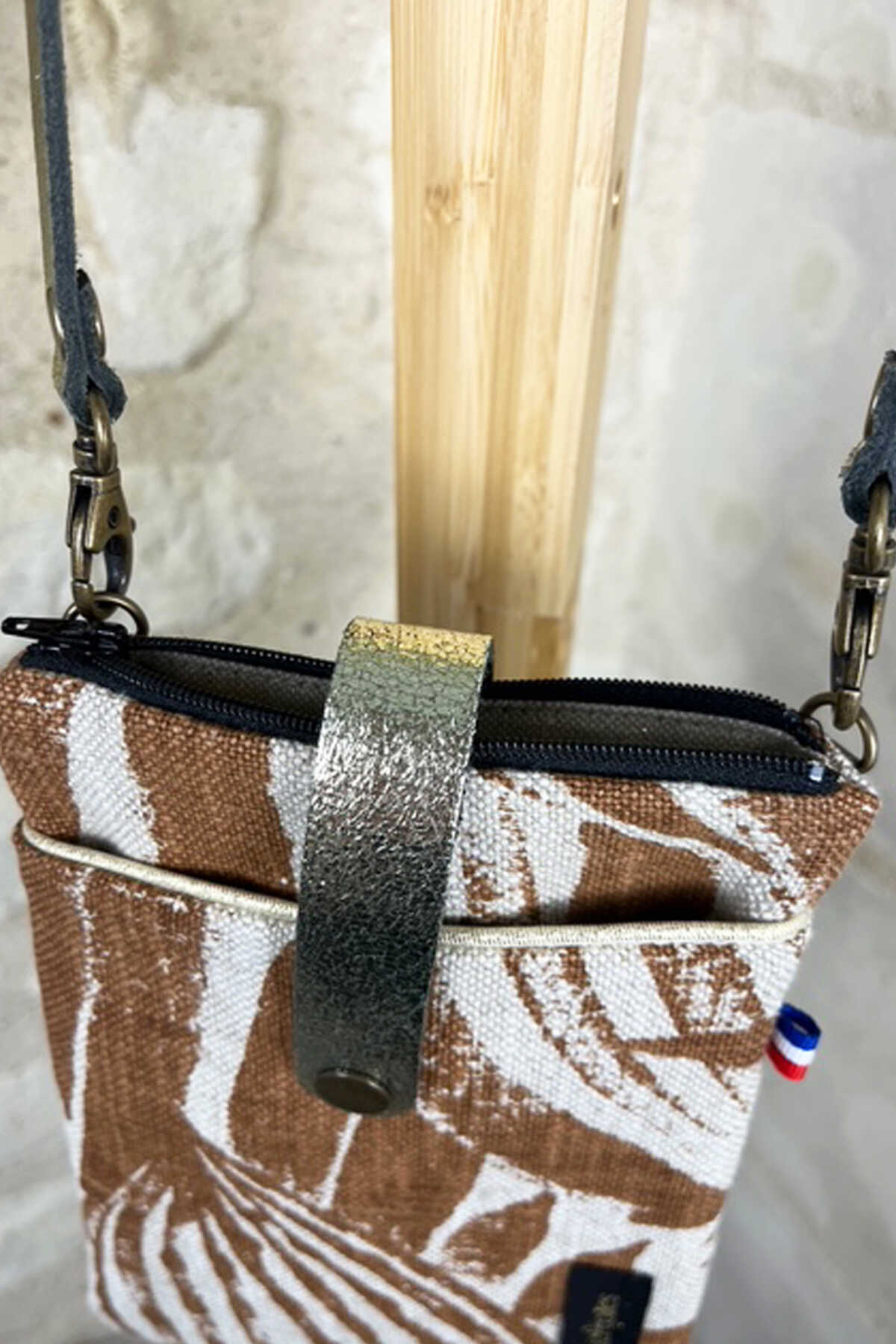 POCHETTE TELEPHONE BANDOULIERE – Feuillage Terracota