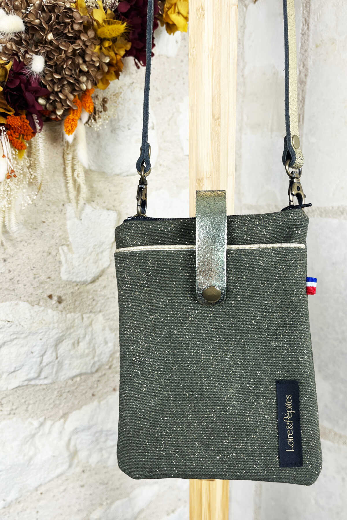 POCHETTE TELEPHONE BANDOULIERE – Pailletée – Mousse