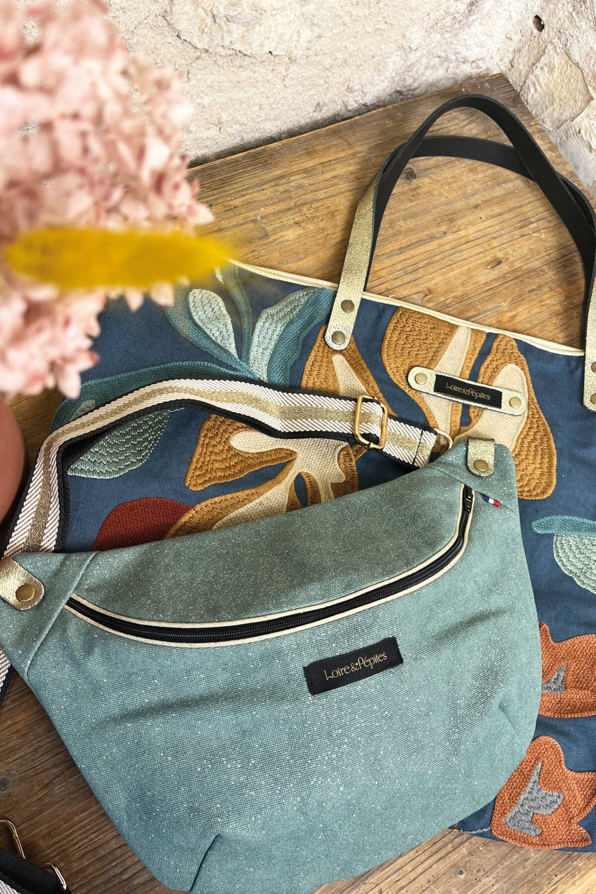 BANANE TOILE pailletée – Blue denim