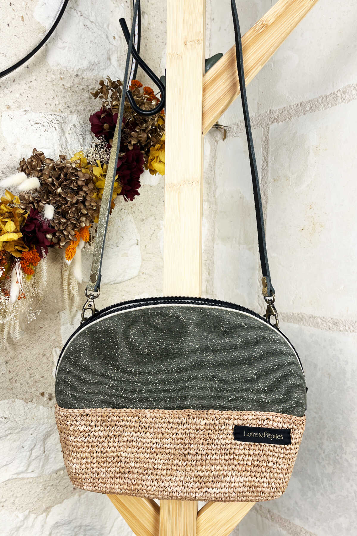 SAC BANDOULIERE TROUSSE RAPHIA – Mousse