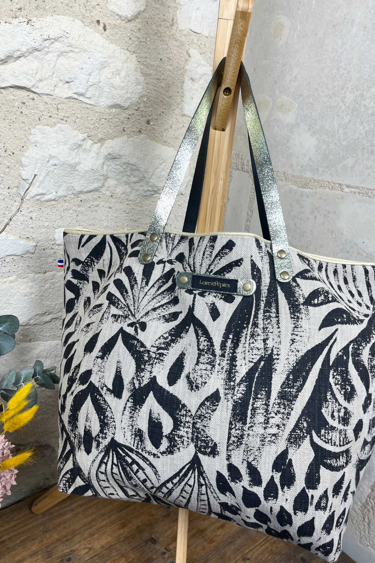 CABAS – Lin/Coton – Feuillage noir