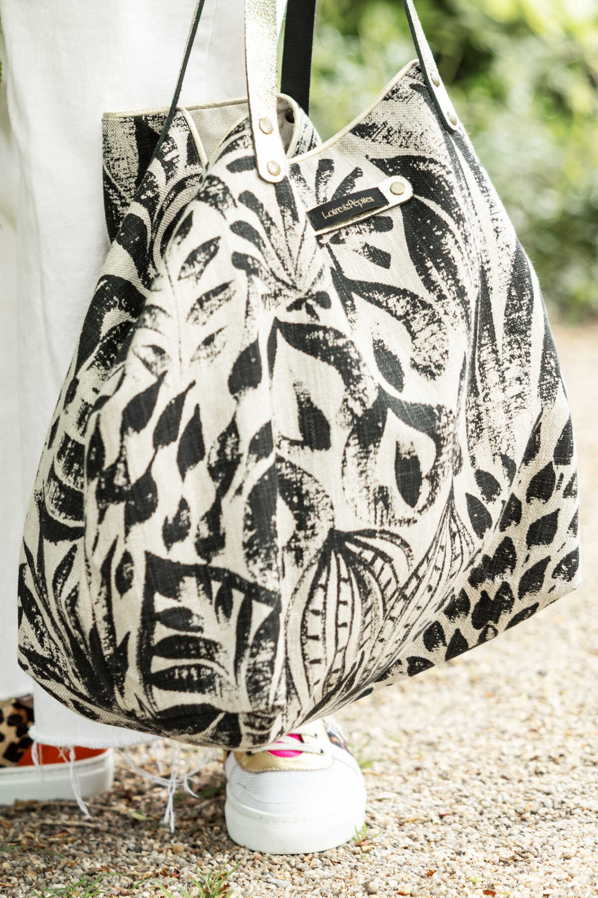 CABAS – Lin/Coton – Feuillage noir