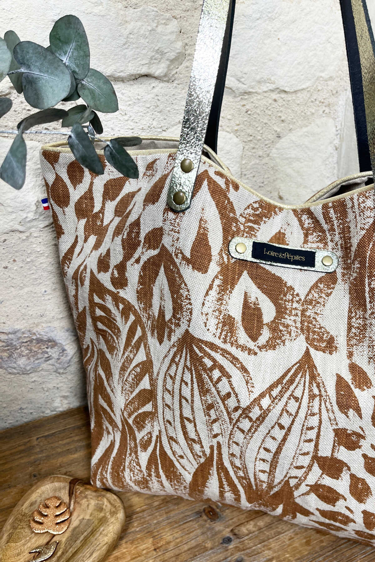 CABAS – Lin/Coton – Feuillage terracota