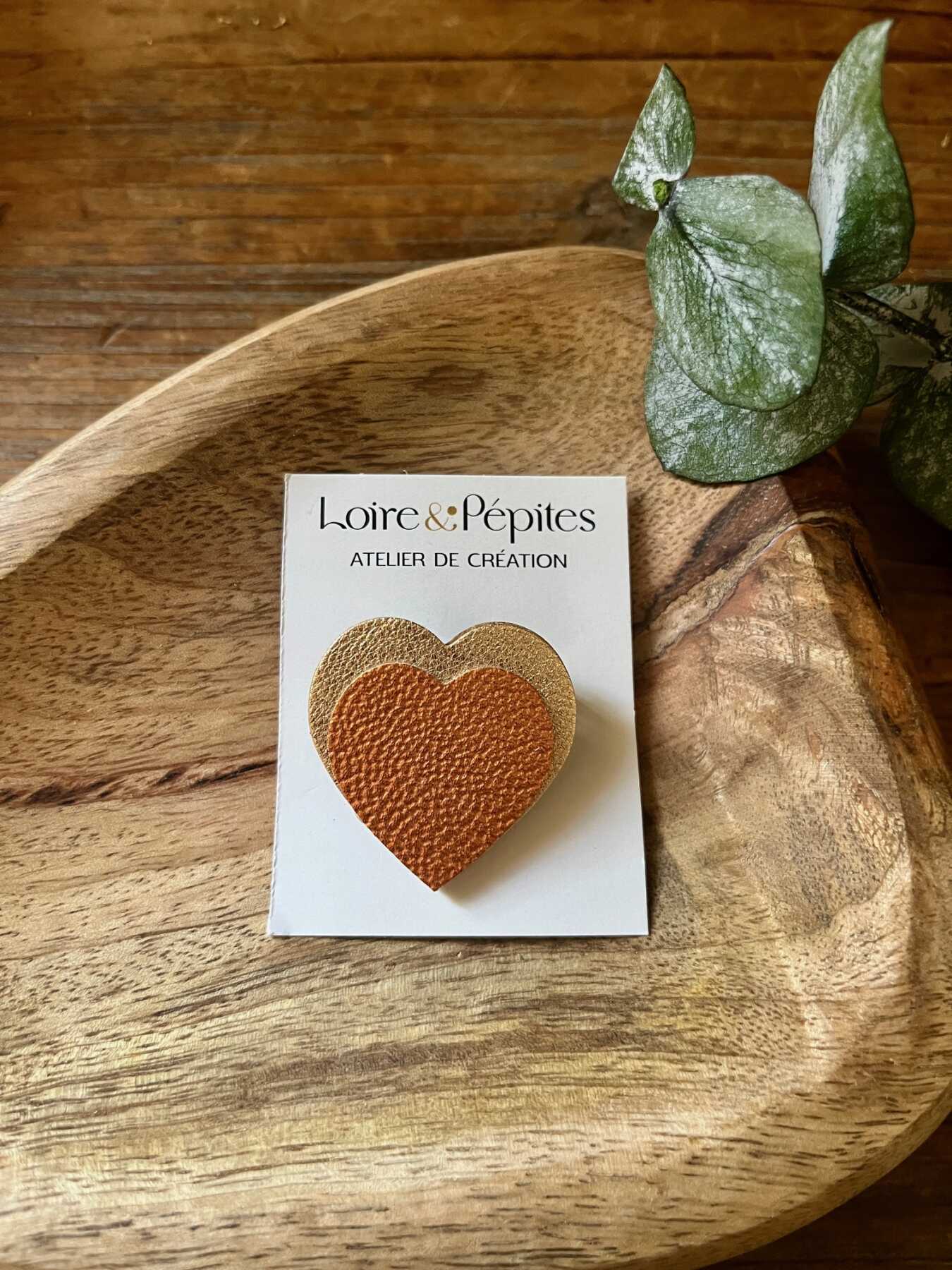 BROCHE Coeur – Cuir S