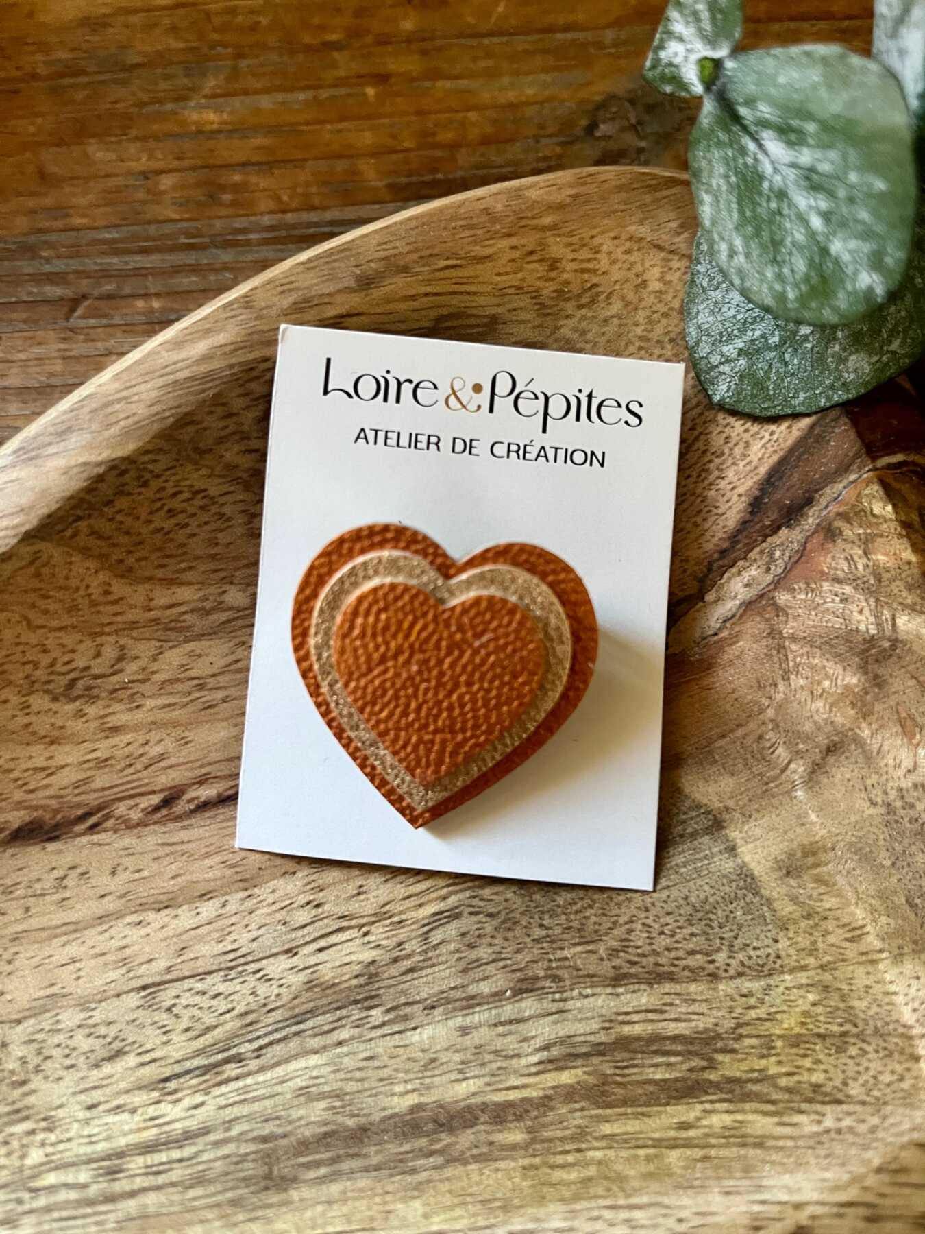 BROCHE Coeur – Cuir M
