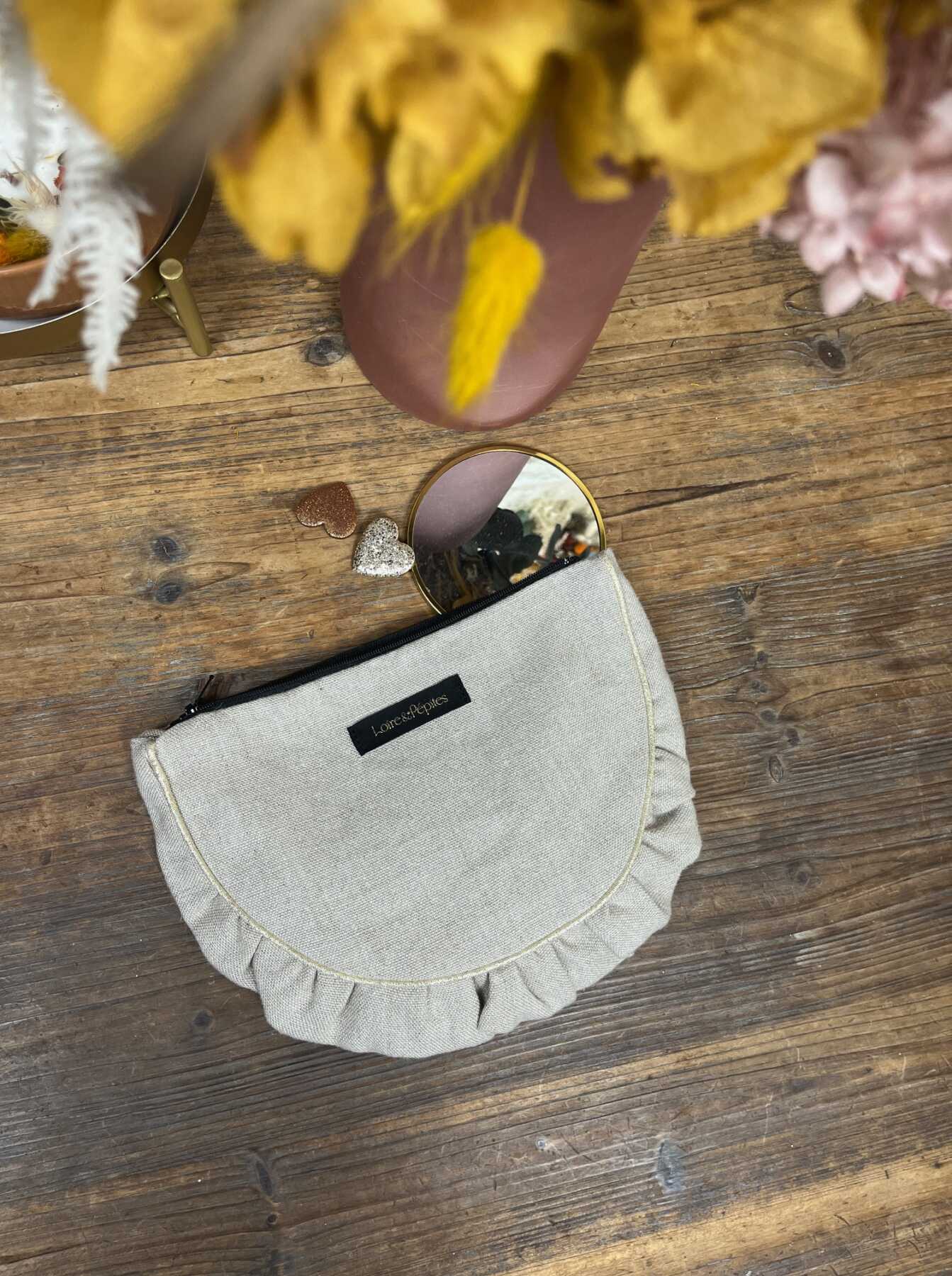 POCHETTE froncée – Lin naturel