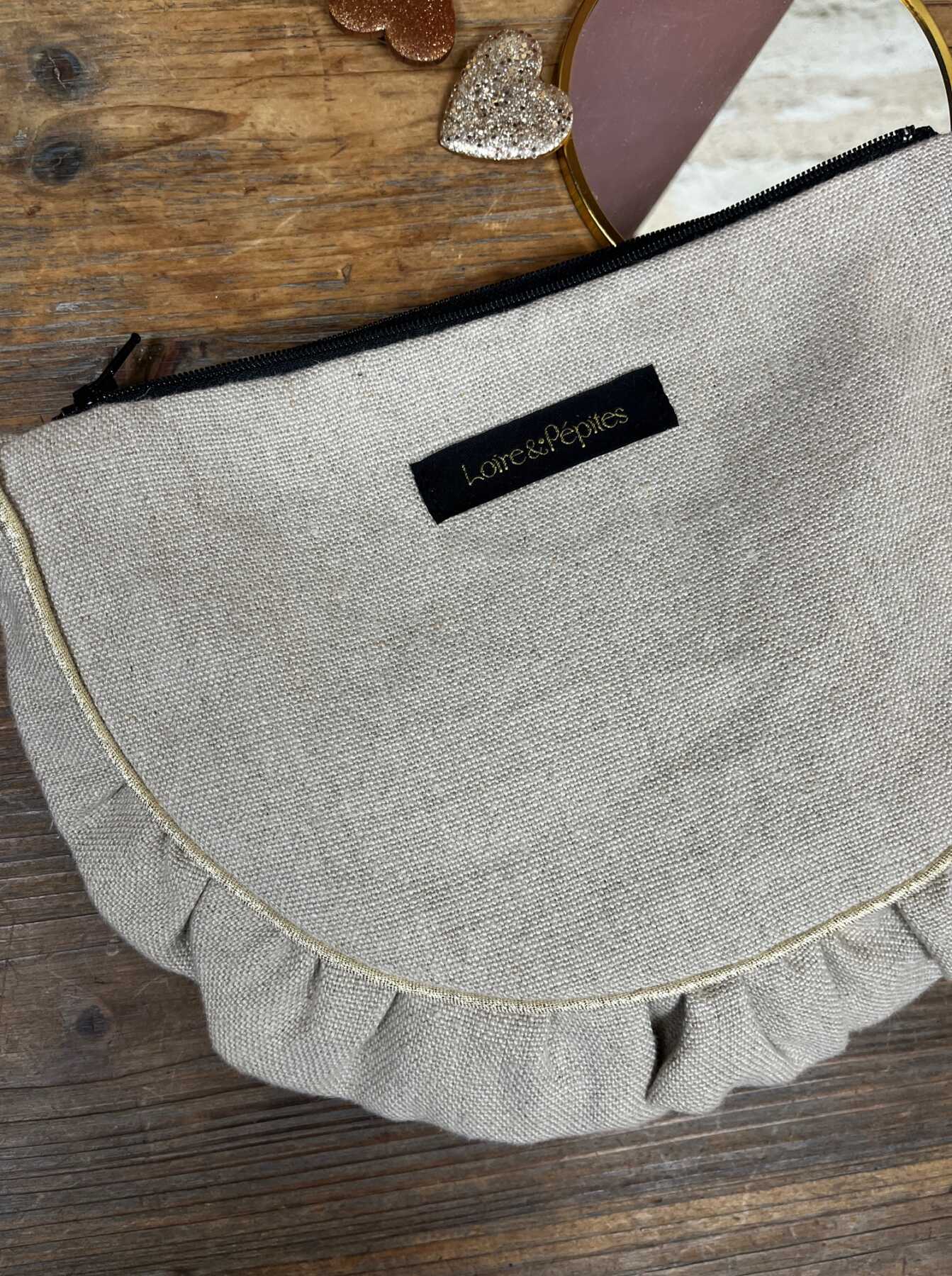 POCHETTE froncée – Lin naturel
