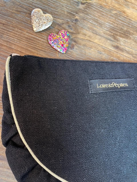 POCHETTE froncée – Lin taupe