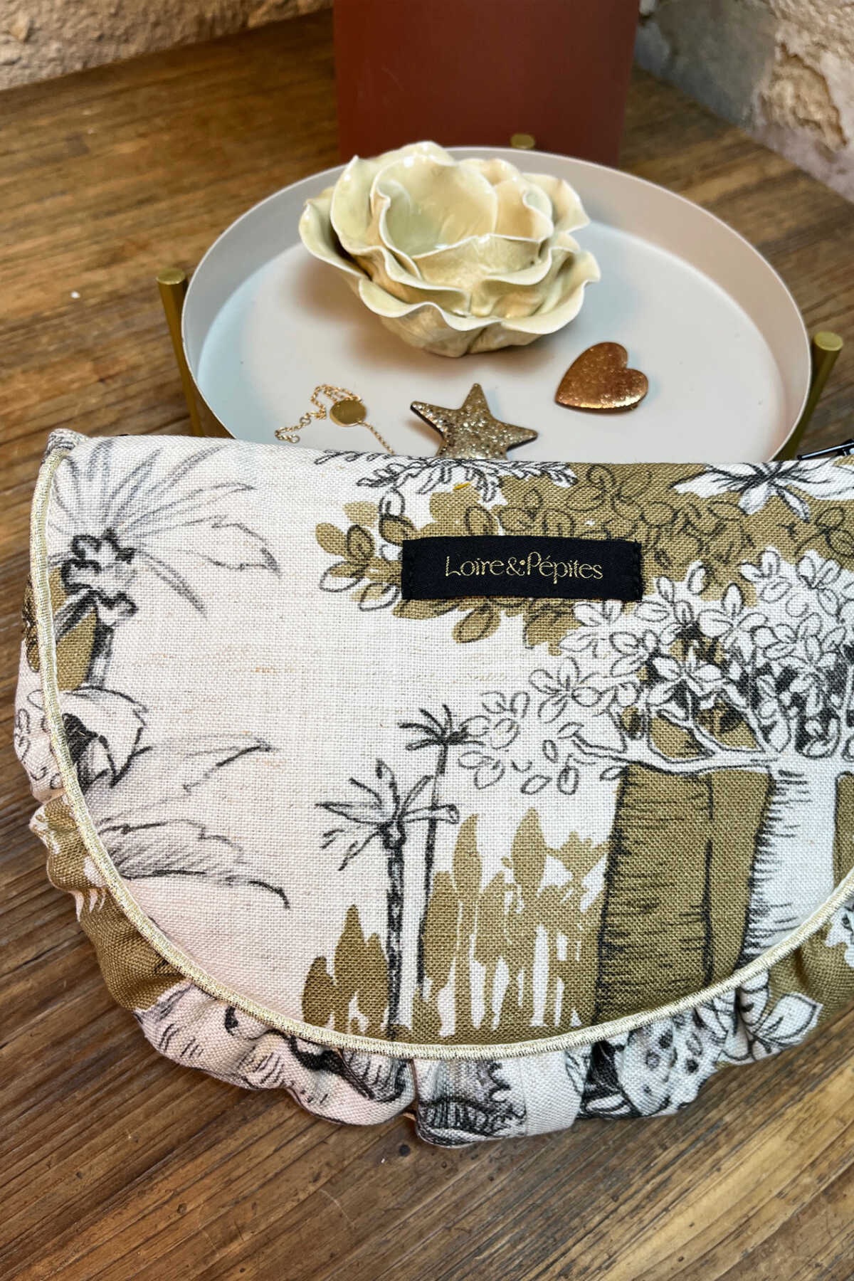 POCHETTE froncée – Safari ocre