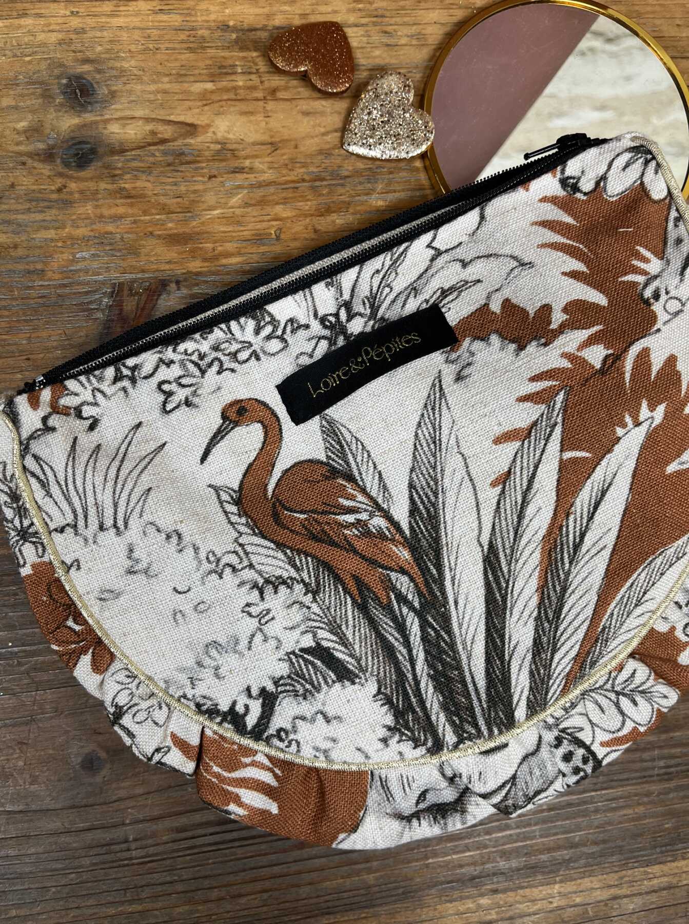 POCHETTE froncée – Safari rouille