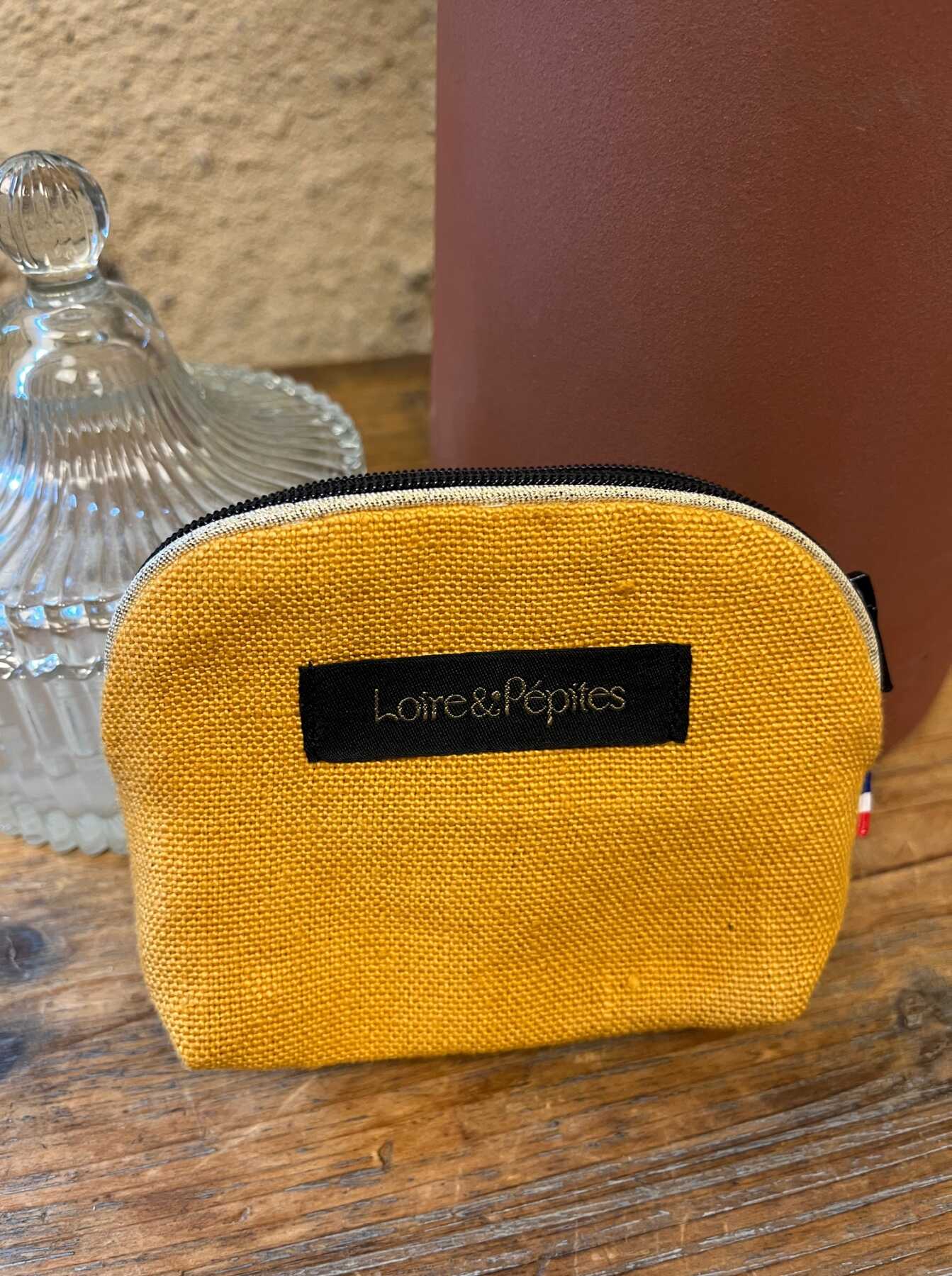 PORTE MONNAIE – Lin – Jaune curry