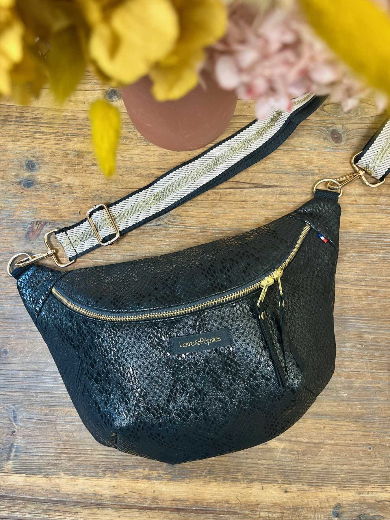 BANANE – Cuir – Python noir