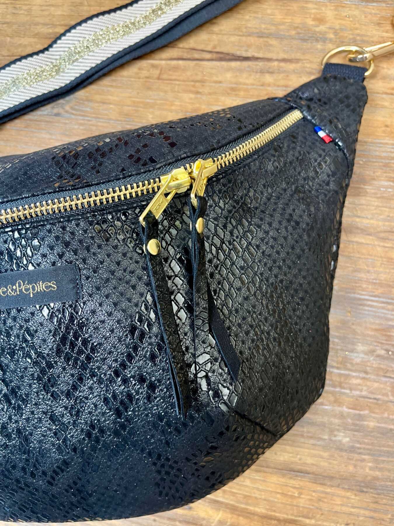 BANANE – Cuir – Python noir