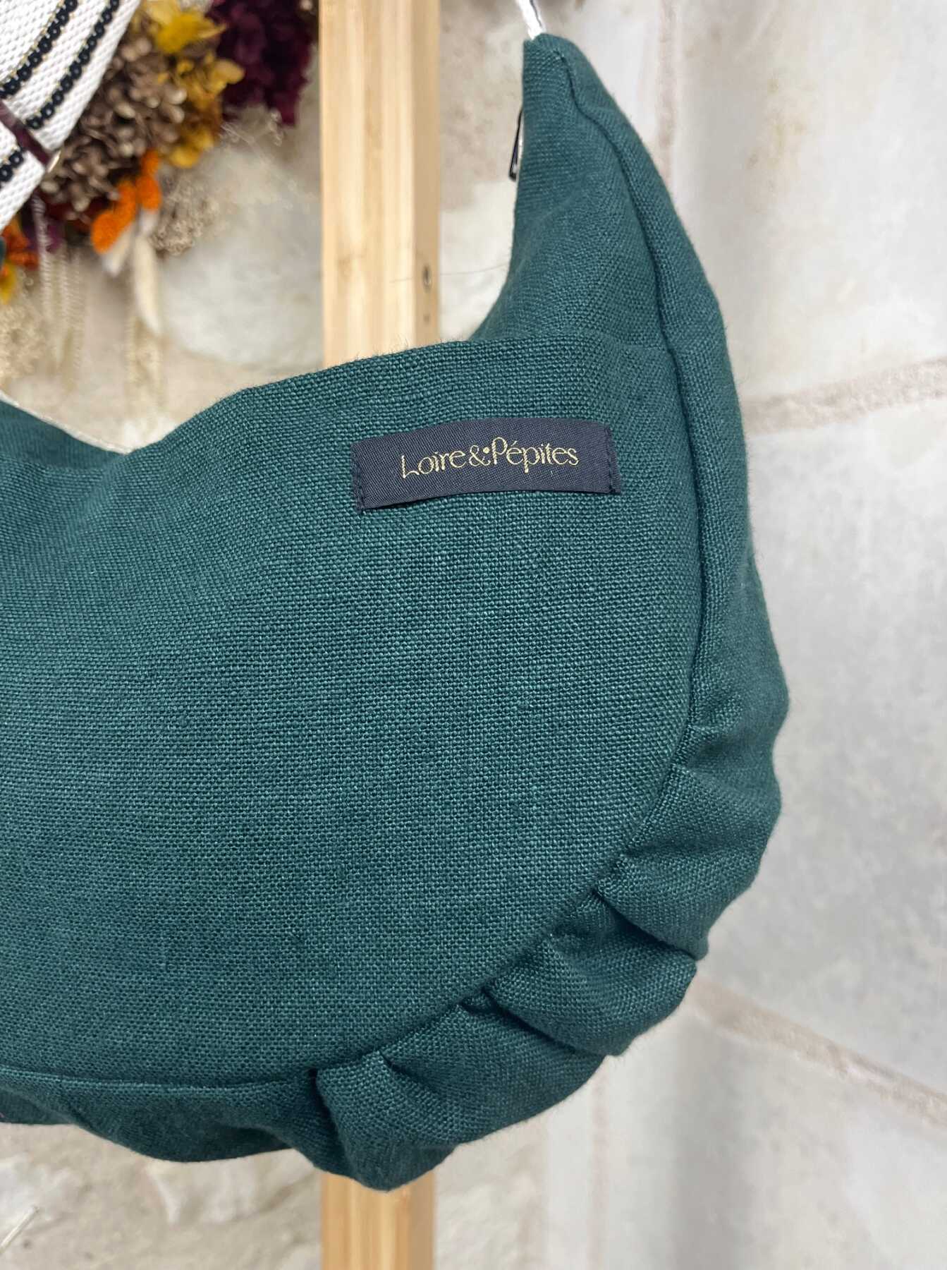 SAC BANDOULIERE – froncé – Vert émeraude