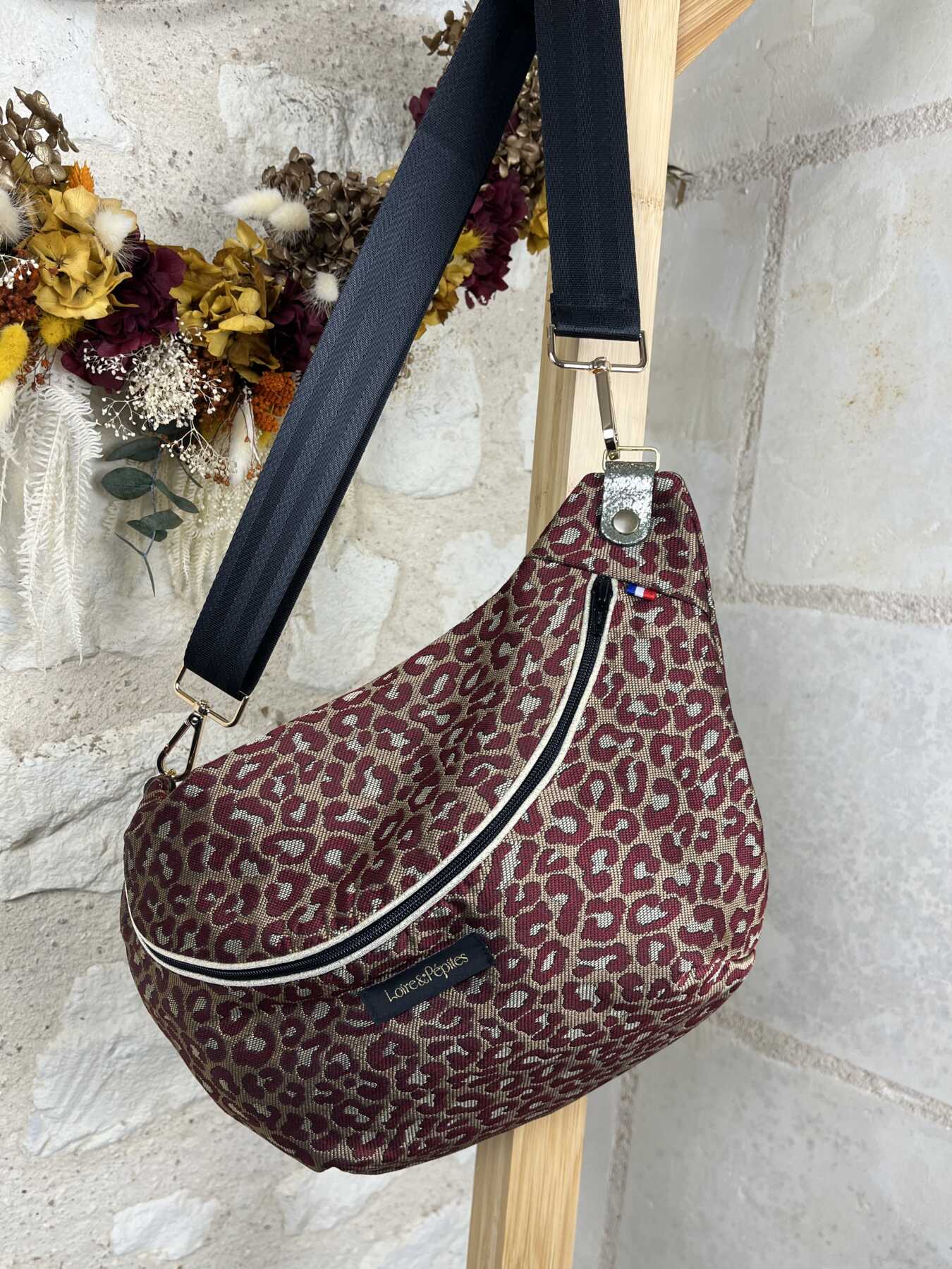 BANANE Jacquard – Léopard bordeaux