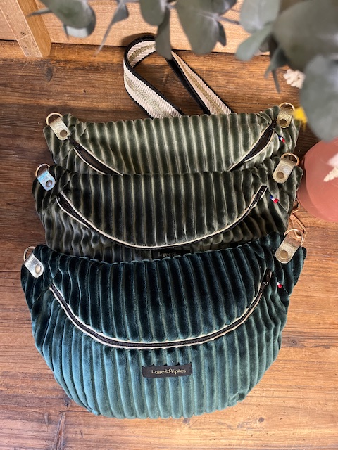 Sac banane velours côtelé fait main