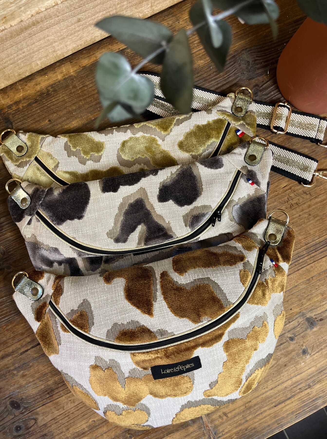 Sac Banane en Velours jacquard fait main