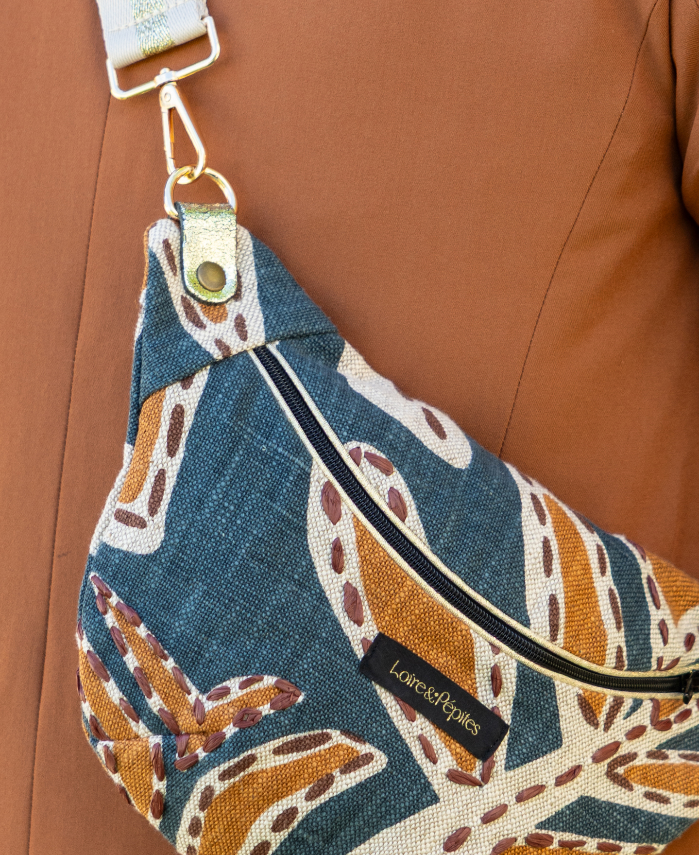 SAC BANANE chic fait main | lin brodé – Image 3