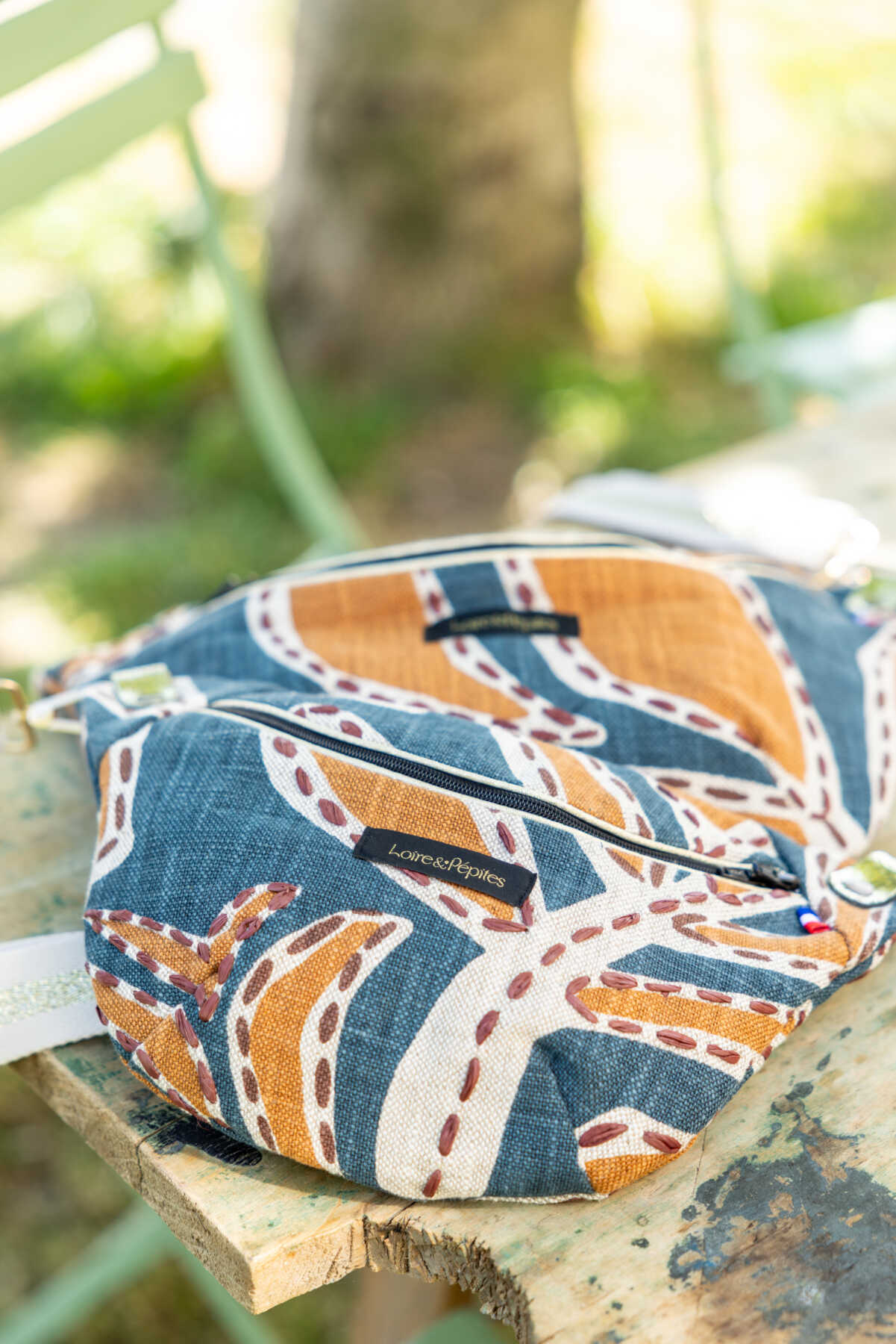 SAC BANANE chic fait main | lin brodé