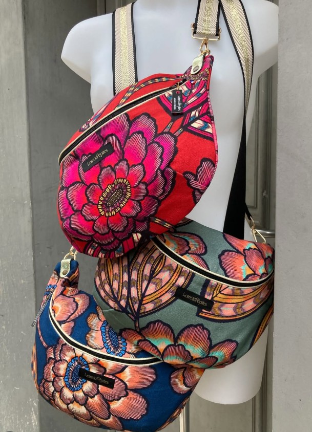 SAC BANANE fleuri coloré