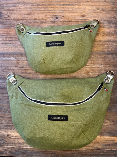 SAC BANANE lin uni fait main