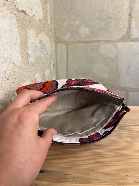 TROUSSE fleurie fait main | Pochette artisanale colorée