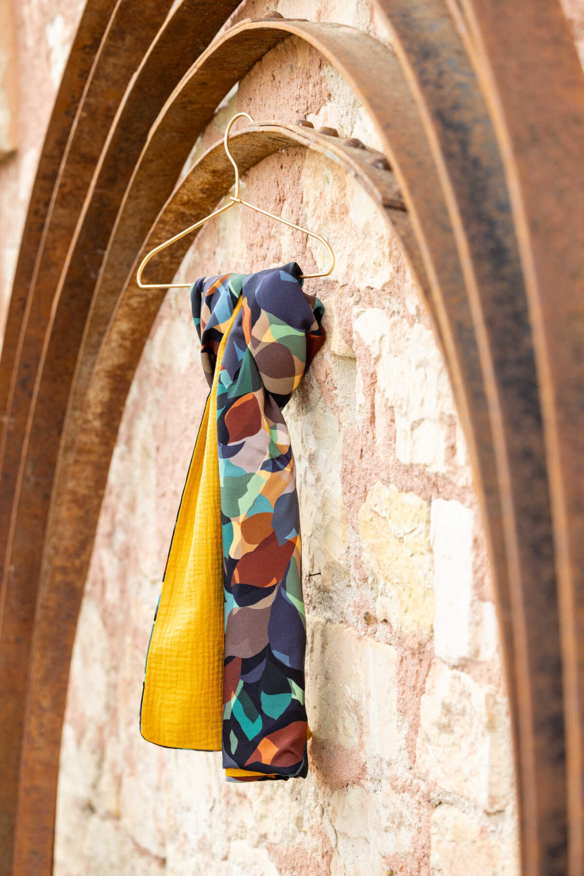 Foulard imprimé coloré/jaune